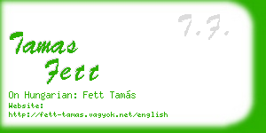 tamas fett business card
